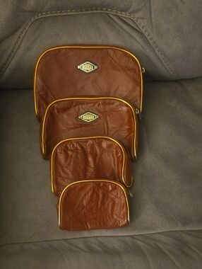 Leather Travel Pouch Set - Women